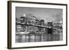 Brooklyn Bridge and Manhattan Skyline at Night, New York City-Zigi-Framed Photographic Print