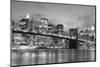 Brooklyn Bridge and Manhattan Skyline at Night, New York City-Zigi-Mounted Photographic Print