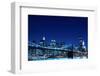 Brooklyn Bridge and Manhattan Skyline at Night, New York City-Zigi-Framed Photographic Print