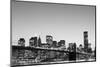 Brooklyn Bridge and Manhattan Skyline at Night, New York City-Zigi-Mounted Photographic Print