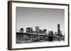 Brooklyn Bridge and Manhattan Skyline at Night, New York City-Zigi-Framed Photographic Print