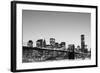 Brooklyn Bridge and Manhattan Skyline at Night, New York City-Zigi-Framed Photographic Print