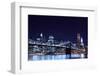 Brooklyn Bridge and Manhattan Skyline at Night, New York City-Zigi-Framed Photographic Print