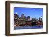 Brooklyn Bridge and Manhattan Skyline at Night, New York City-Zigi-Framed Photographic Print