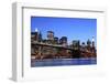 Brooklyn Bridge and Manhattan Skyline at Night, New York City-Zigi-Framed Photographic Print