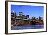 Brooklyn Bridge and Manhattan Skyline at Night, New York City-Zigi-Framed Photographic Print