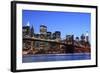 Brooklyn Bridge and Manhattan Skyline at Night, New York City-Zigi-Framed Photographic Print