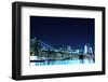 Brooklyn Bridge and Manhattan Skyline at Night, New York City-Zigi-Framed Photographic Print