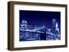 Brooklyn Bridge and Manhattan Skyline at Night, New York City-Zigi-Framed Photographic Print