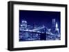 Brooklyn Bridge and Manhattan Skyline at Night, New York City-Zigi-Framed Photographic Print