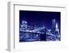 Brooklyn Bridge and Manhattan Skyline at Night, New York City-Zigi-Framed Photographic Print