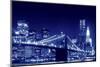 Brooklyn Bridge and Manhattan Skyline at Night, New York City-Zigi-Mounted Photographic Print