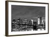 Brooklyn Bridge and Manhattan Skyline at Night, New York City-Zigi-Framed Photographic Print