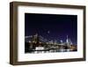 Brooklyn Bridge and Manhattan Skyline at Night, New York City-Zigi-Framed Photographic Print