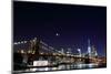 Brooklyn Bridge and Manhattan Skyline at Night, New York City-Zigi-Mounted Photographic Print