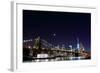 Brooklyn Bridge and Manhattan Skyline at Night, New York City-Zigi-Framed Photographic Print