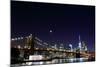 Brooklyn Bridge and Manhattan Skyline at Night, New York City-Zigi-Mounted Photographic Print