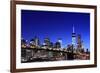 Brooklyn Bridge and Manhattan Skyline at Night, New York City-Zigi-Framed Photographic Print