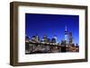 Brooklyn Bridge and Manhattan Skyline at Night, New York City-Zigi-Framed Photographic Print