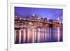 Brooklyn Bridge and Manhattan Skyline at Night, New York City-Zigi-Framed Photographic Print