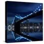 Brooklyn Bridge and Manhattan Skyline at Night-Zigi-Stretched Canvas