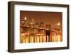 Brooklyn Bridge and Manhattan Skyline at Night-Zigi-Framed Photographic Print