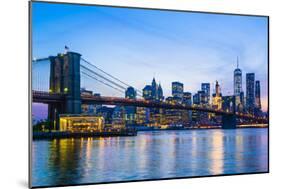 Brooklyn Bridge and Manhattan skyline at sunset, New York City, New York, USA, North America-Fraser Hall-Mounted Photographic Print