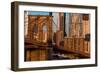 Brooklyn Bridge and Manhattan Skyline features One World Trade Center at Sunrise, NY NY-null-Framed Photographic Print