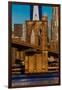 Brooklyn Bridge and Manhattan Skyline features One World Trade Center at Sunrise, NY NY-null-Framed Photographic Print