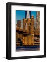 Brooklyn Bridge and Manhattan Skyline features One World Trade Center at Sunrise, NY NY-null-Framed Photographic Print