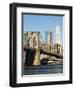 Brooklyn Bridge and Manhattan Skyline, New York City, New York, USA-Amanda Hall-Framed Photographic Print