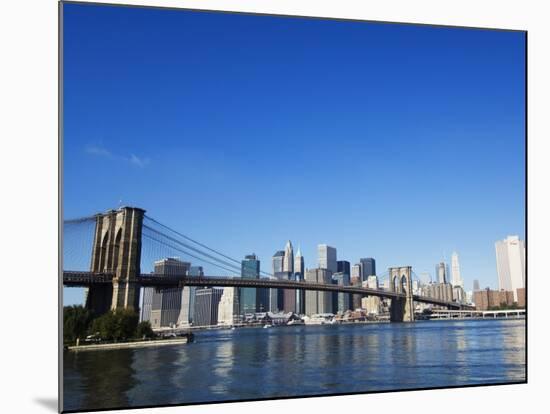 Brooklyn Bridge and Manhattan Skyline, New York City, New York, USA-Amanda Hall-Mounted Photographic Print