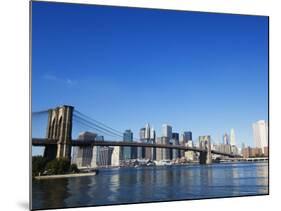 Brooklyn Bridge and Manhattan Skyline, New York City, New York, USA-Amanda Hall-Mounted Photographic Print