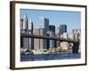 Brooklyn Bridge and Manhattan Skyline, New York City, New York, USA-Amanda Hall-Framed Photographic Print