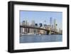 Brooklyn Bridge and Manhattan skyline, New York City, United States of America, North America-Fraser Hall-Framed Photographic Print