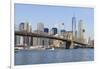 Brooklyn Bridge and Manhattan skyline, New York City, United States of America, North America-Fraser Hall-Framed Photographic Print