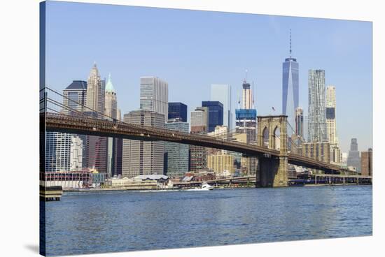 Brooklyn Bridge and Manhattan skyline, New York City, United States of America, North America-Fraser Hall-Stretched Canvas