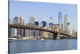 Brooklyn Bridge and Manhattan skyline, New York City, United States of America, North America-Fraser Hall-Stretched Canvas