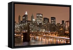 Brooklyn Bridge and Manhattan Skyline, New York City-Paul Souders-Framed Stretched Canvas