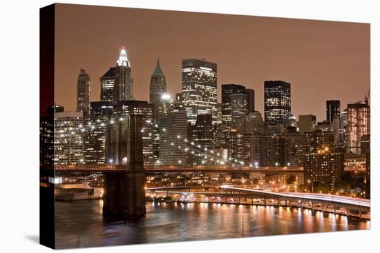 Brooklyn Bridge and Manhattan Skyline, New York City-Paul Souders-Stretched Canvas