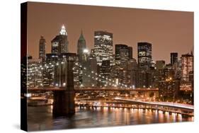 Brooklyn Bridge and Manhattan Skyline, New York City-Paul Souders-Stretched Canvas