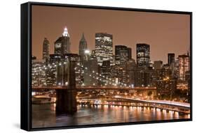 Brooklyn Bridge and Manhattan Skyline, New York City-Paul Souders-Framed Stretched Canvas