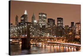 Brooklyn Bridge and Manhattan Skyline, New York City-Paul Souders-Stretched Canvas