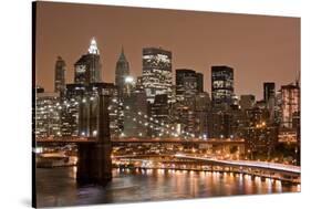 Brooklyn Bridge and Manhattan Skyline, New York City-Paul Souders-Stretched Canvas