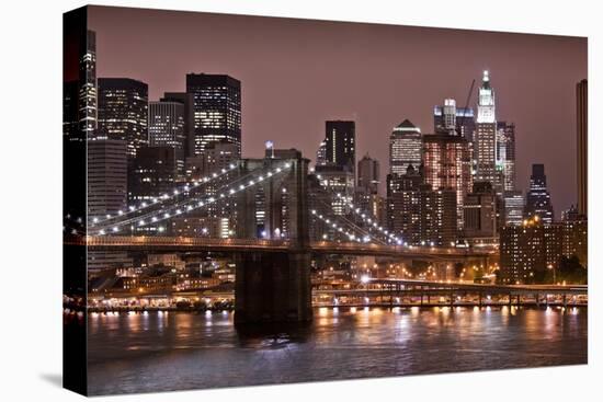 Brooklyn Bridge and Manhattan Skyline, New York City-Paul Souders-Stretched Canvas