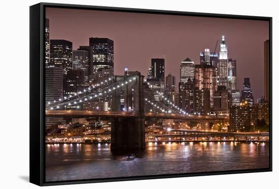 Brooklyn Bridge and Manhattan Skyline, New York City-Paul Souders-Framed Stretched Canvas