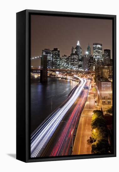 Brooklyn Bridge and Manhattan Skyline, New York City-Paul Souders-Framed Stretched Canvas