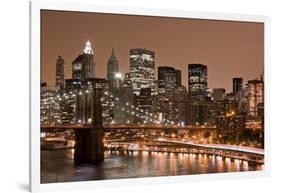 Brooklyn Bridge and Manhattan Skyline, New York City-Paul Souders-Framed Photographic Print