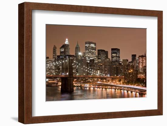 Brooklyn Bridge and Manhattan Skyline, New York City-Paul Souders-Framed Photographic Print