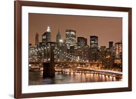 Brooklyn Bridge and Manhattan Skyline, New York City-Paul Souders-Framed Photographic Print